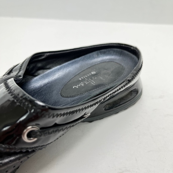COLE HAAN G Series Black Perforated Genuine Patent Leather Mules Loafers sz 6 B - Picture 8 of 16